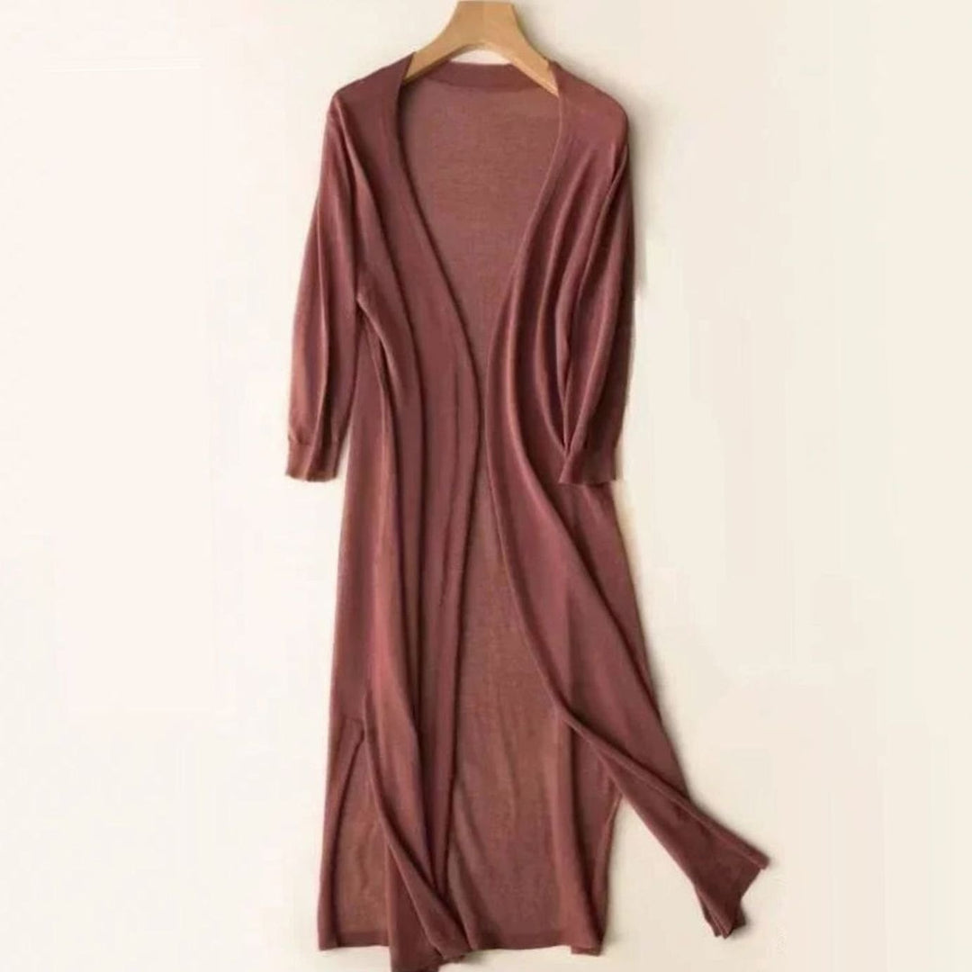 Hollis | Women's Relaxed Open-Front Lightweight Knit Long Cardigan