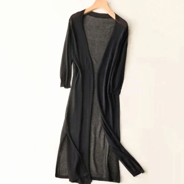 Hollis | Women's Relaxed Open-Front Lightweight Knit Long Cardigan