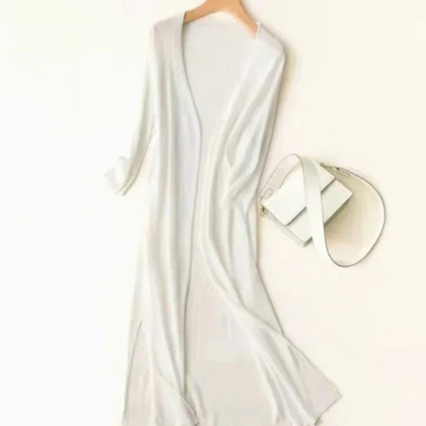 Hollis | Women's Relaxed Open-Front Lightweight Knit Long Cardigan