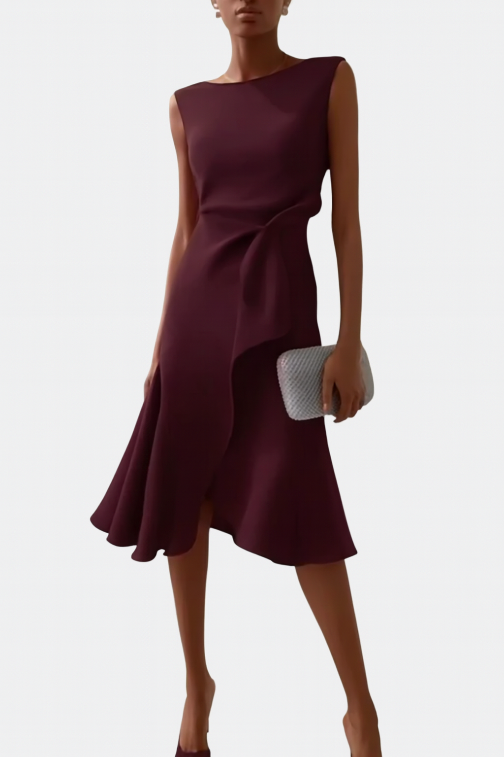 Dress For Women | Draped Asymmetric Midi