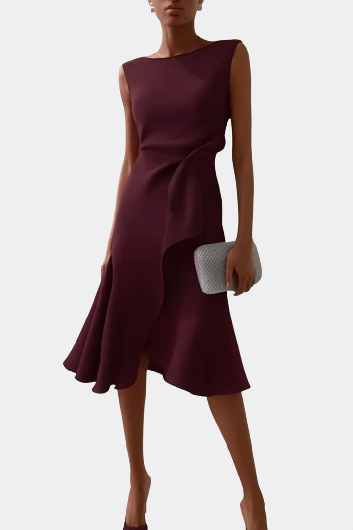 Dress For Women | Draped Asymmetric Midi