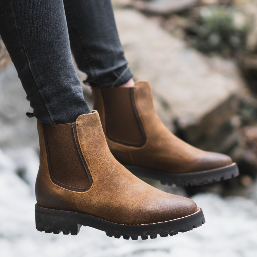 Boots For Women | Elastic Panel Ankle Lug Sole Style
