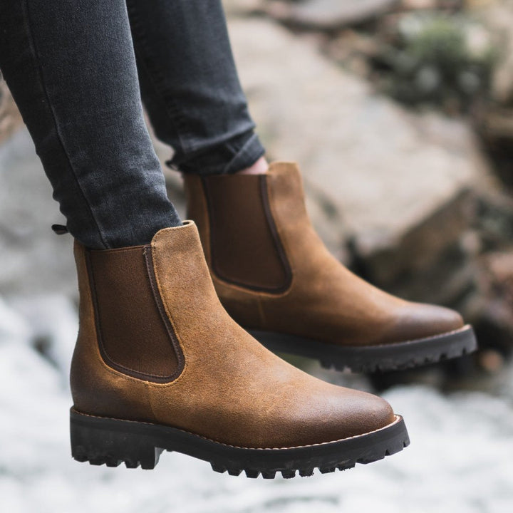 Boots For Women | Elastic Panel Ankle Lug Sole Style