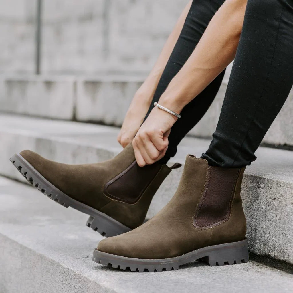 Boots For Women | Elastic Panel Ankle Lug Sole Style