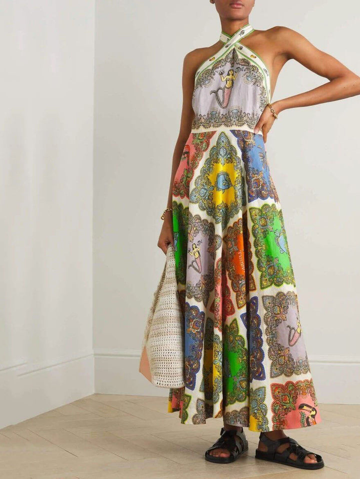 Women's Floral Maxi Dress | Sleeveless Style