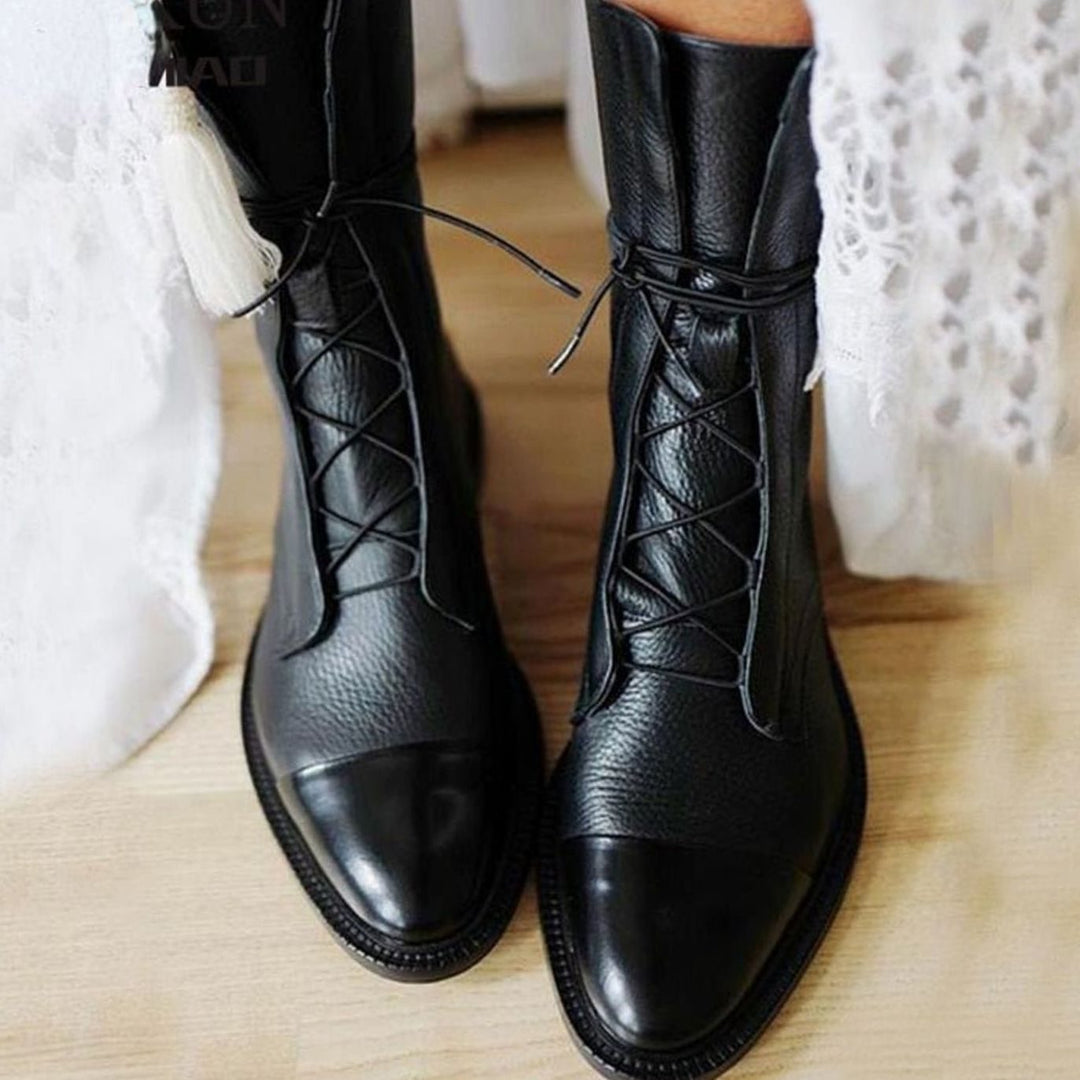 Jean | Women's Classic Leather Lace-Up Ankle Boots