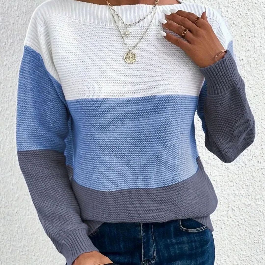 Jordan | Women's Relaxed-Fit Color-Block Cashmere Turtleneck Sweater
