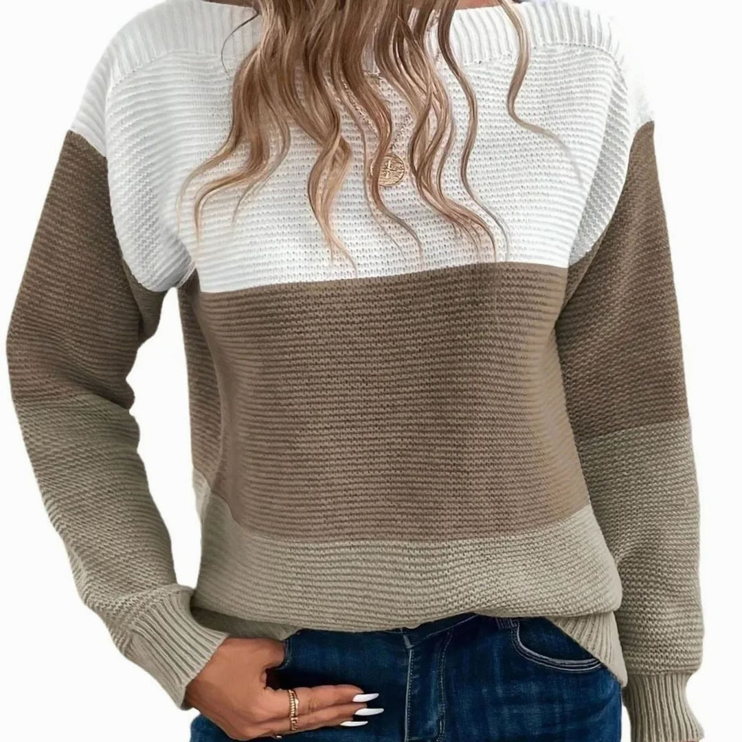 Jordan | Women's Relaxed-Fit Color-Block Cashmere Turtleneck Sweater