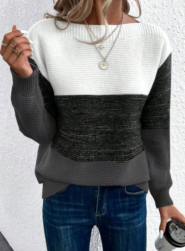 Jordan | Women's Relaxed-Fit Color-Block Cashmere Turtleneck Sweater