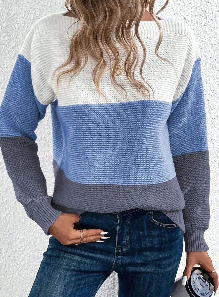 Jordan | Women's Relaxed-Fit Color-Block Cashmere Turtleneck Sweater