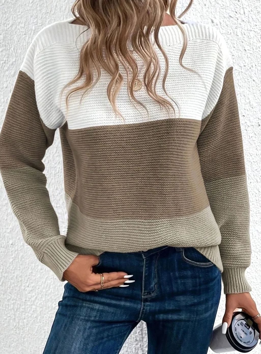 Jordan | Women's Relaxed-Fit Color-Block Cashmere Turtleneck Sweater