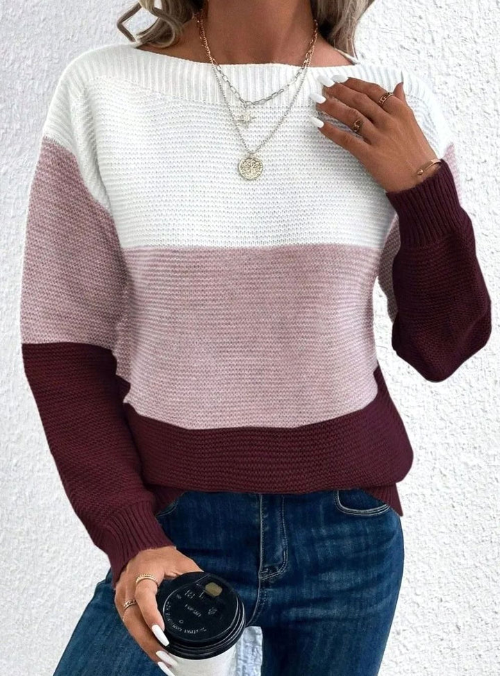 Jordan | Women's Relaxed-Fit Color-Block Cashmere Turtleneck Sweater