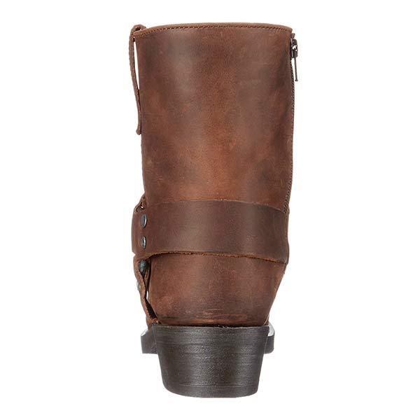 Cowboy ankle boots with buckle strap detailing and low block heel