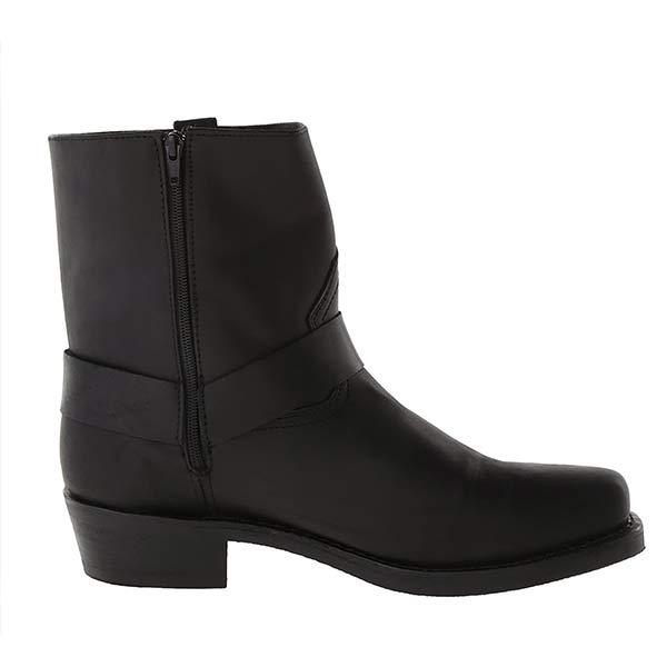 Cowboy ankle boots with buckle strap detailing and low block heel