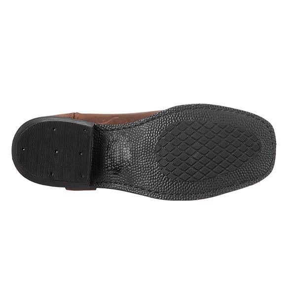 Cowboy ankle boots with buckle strap detailing and low block heel