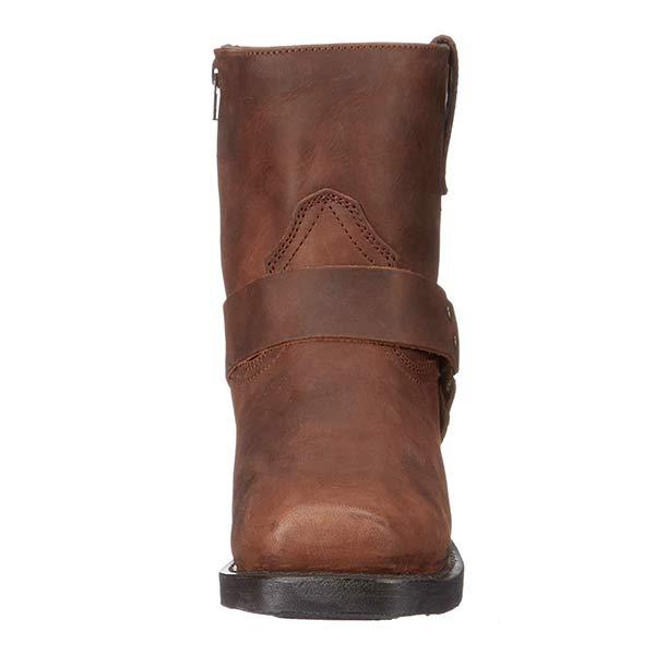 Cowboy ankle boots with buckle strap detailing and low block heel