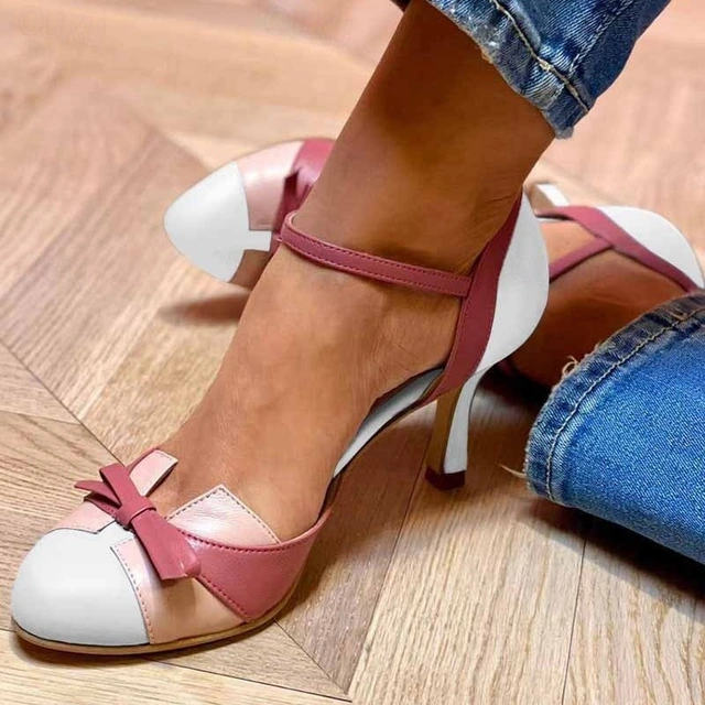 Heels for Women | Round Toe with Bow Detail