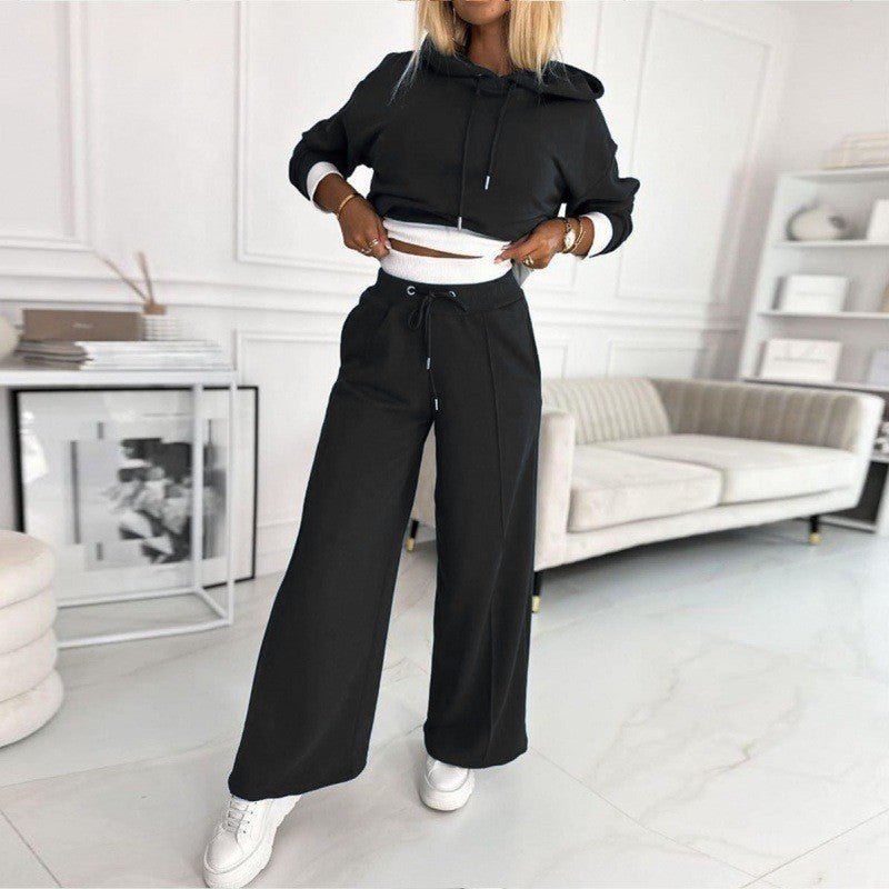 Two-Piece Set for Women | Hooded Top and Elastic Waist Pants