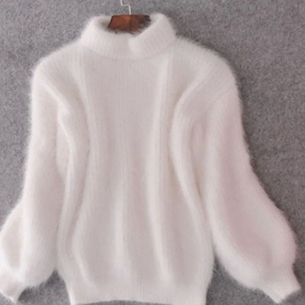 Larissa | Women's Fluffy Turtleneck Loose-Fit Pullover Knit Sweater