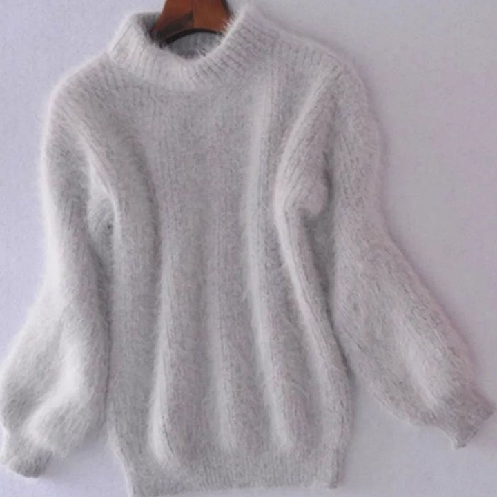 Larissa | Women's Fluffy Turtleneck Loose-Fit Pullover Knit Sweater