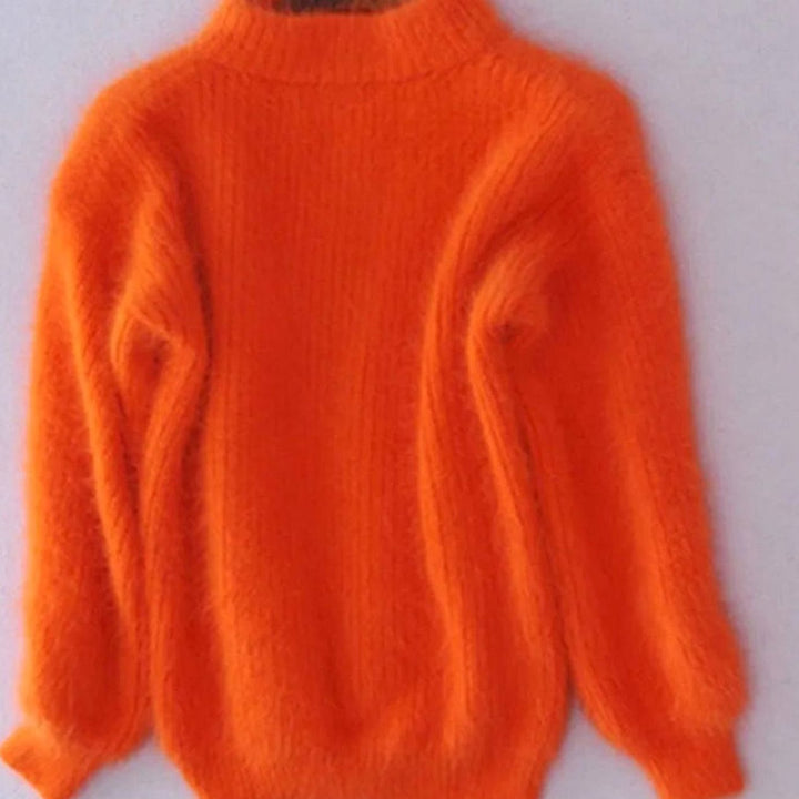 Larissa | Women's Fluffy Turtleneck Loose-Fit Pullover Knit Sweater