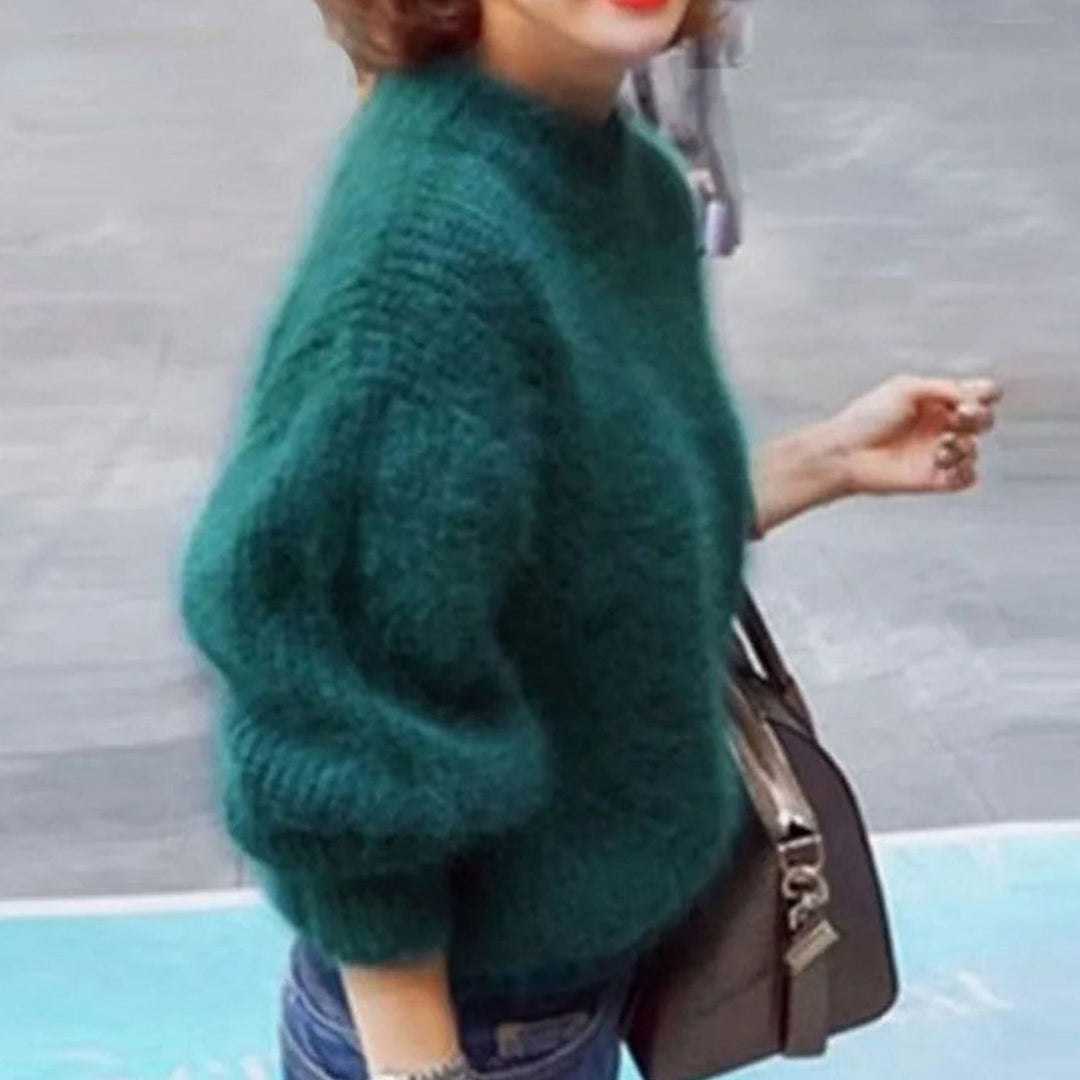 Larissa | Women's Fluffy Turtleneck Loose-Fit Pullover Knit Sweater