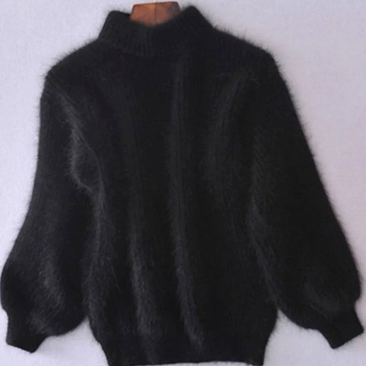 Larissa | Women's Fluffy Turtleneck Loose-Fit Pullover Knit Sweater