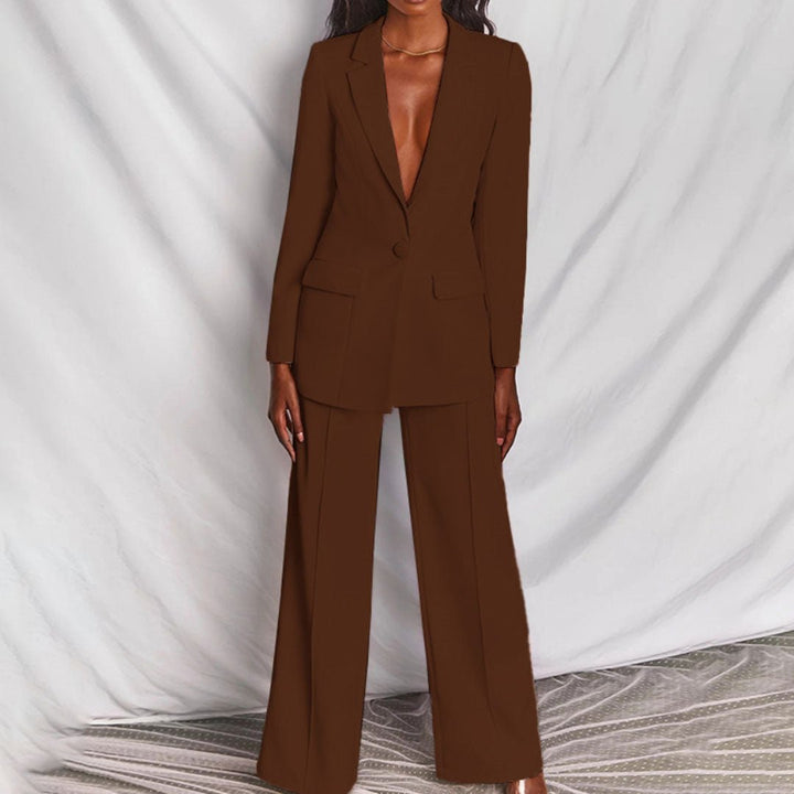 Women's Two-Piece Suit  | Blazer Wide-Leg Trousers