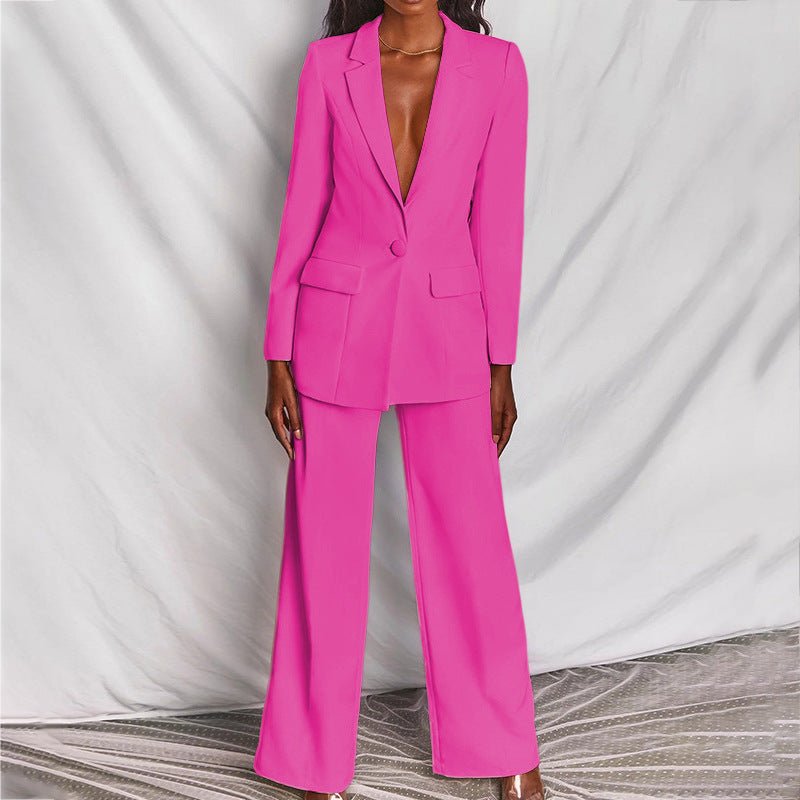 Women's Two-Piece Suit  | Blazer Wide-Leg Trousers