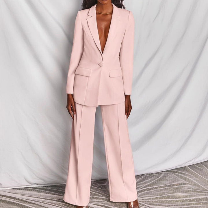 Women's Two-Piece Suit  | Blazer Wide-Leg Trousers
