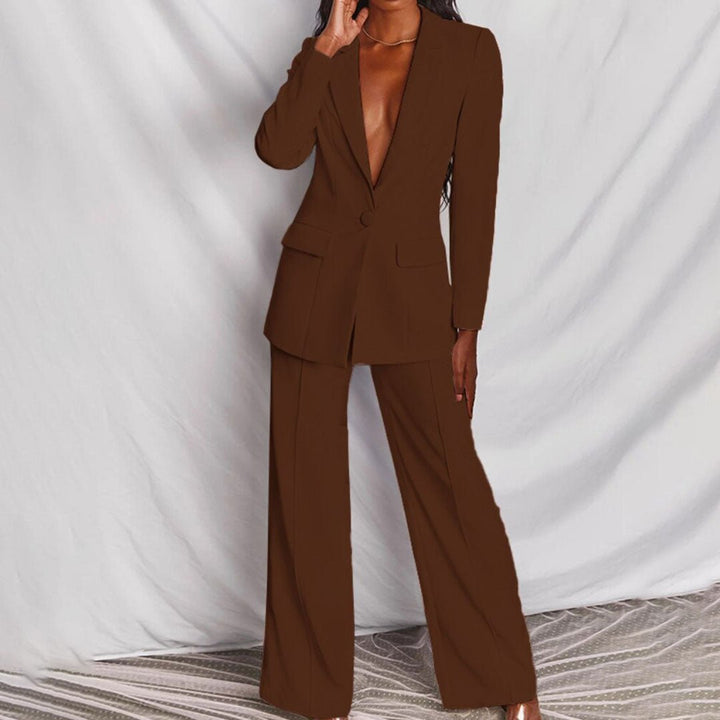 Women's Two-Piece Suit  | Blazer Wide-Leg Trousers