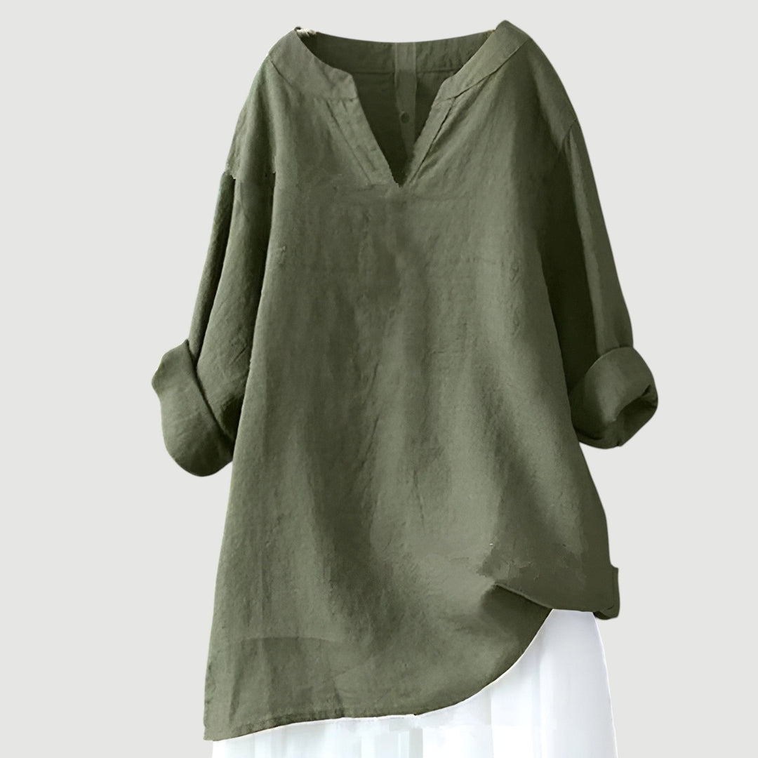 Women’s Blouse | Casual Rolled-Up Sleeves