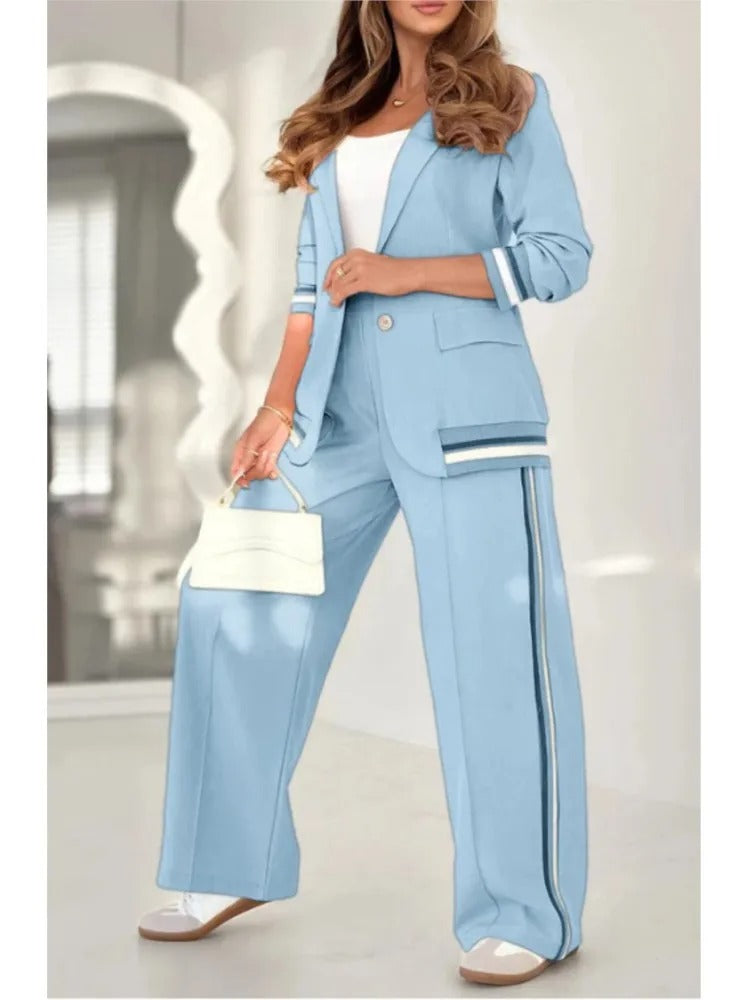 Women’s Lounge Set | Blazer Jacket & Wide Leg Pants