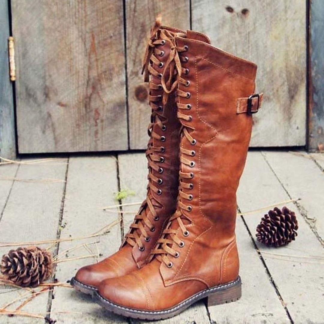 Mara | Women's Tall Lace-Up Riding Boots with Lug Sole