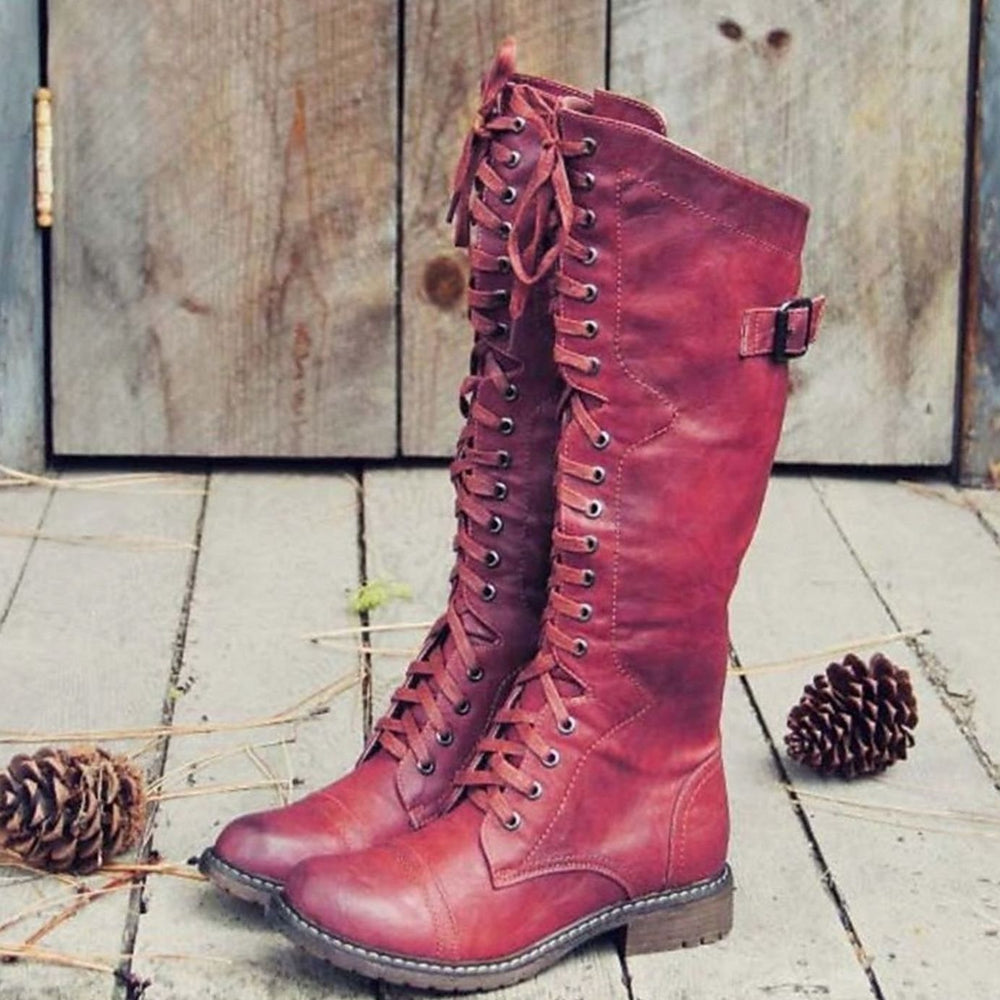 Mara | Women's Tall Lace-Up Riding Boots with Lug Sole