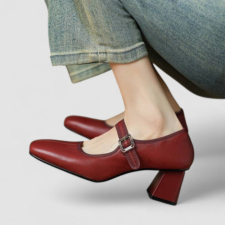 Mary Jane Heels For Women | Square Toe Block Style