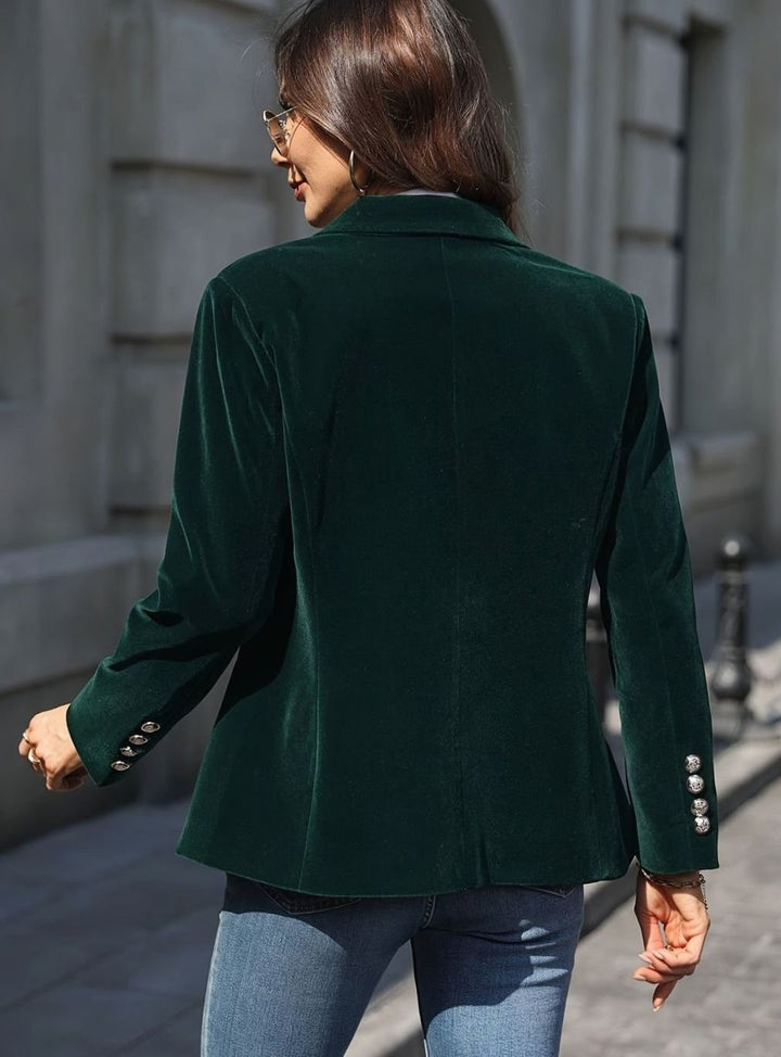 Mavis | Women's Velvet Single-Button Slim-Fit Casual Blazer
