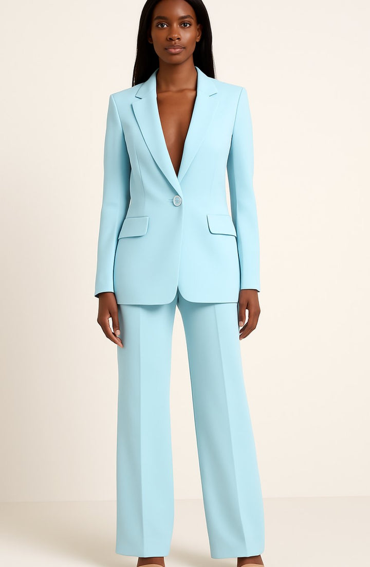 Mercy | Women's Elegant One-Button Blazer and Pants Suit Set