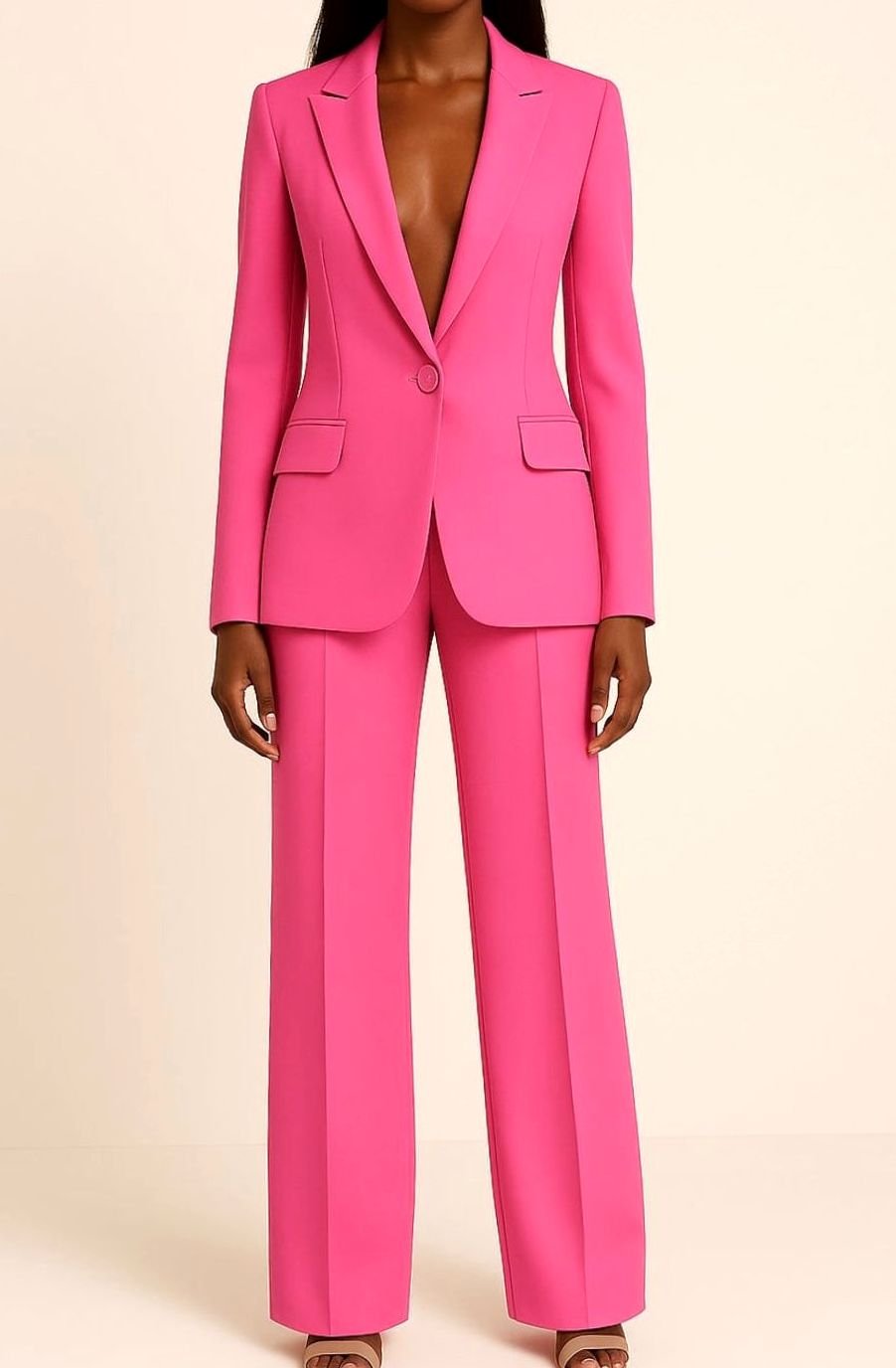 Mercy | Women's Elegant One-Button Blazer and Pants Suit Set