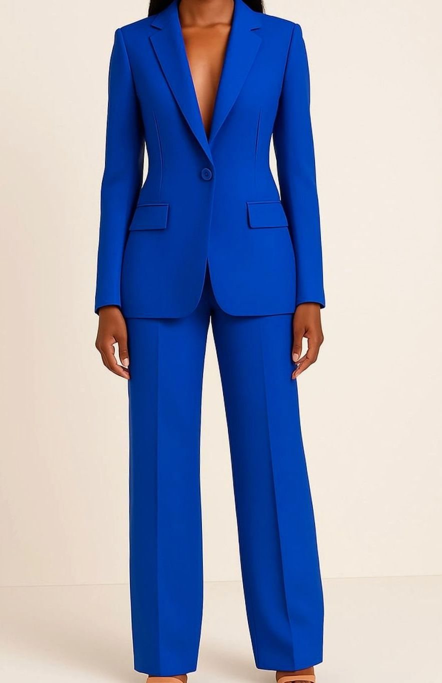 Mercy | Women's Elegant One-Button Blazer and Pants Suit Set