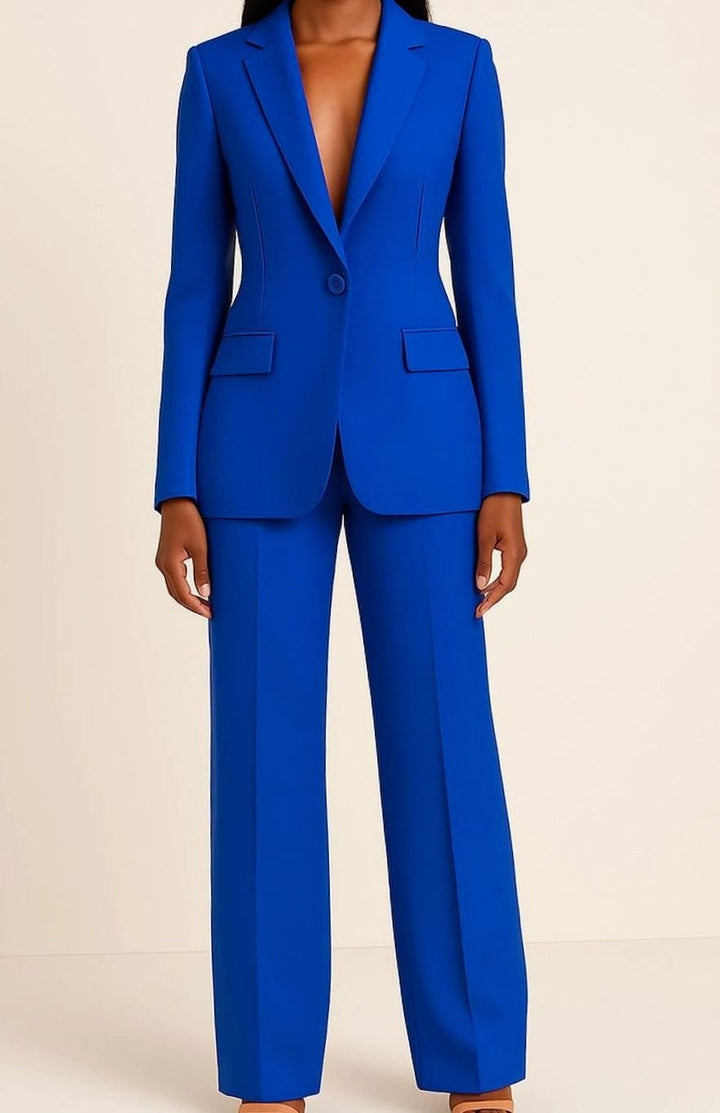 Mercy | Women's Elegant One-Button Blazer and Pants Suit Set