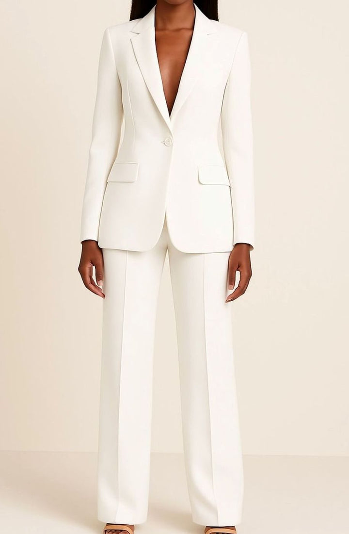 Mercy | Women's Elegant One-Button Blazer and Pants Suit Set
