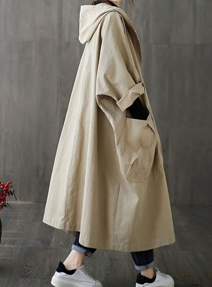 Moira | Women's Long Water-Repellent Oversized Hooded Trench Coat