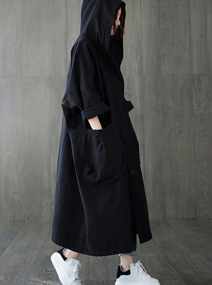 Moira | Women's Long Water-Repellent Oversized Hooded Trench Coat