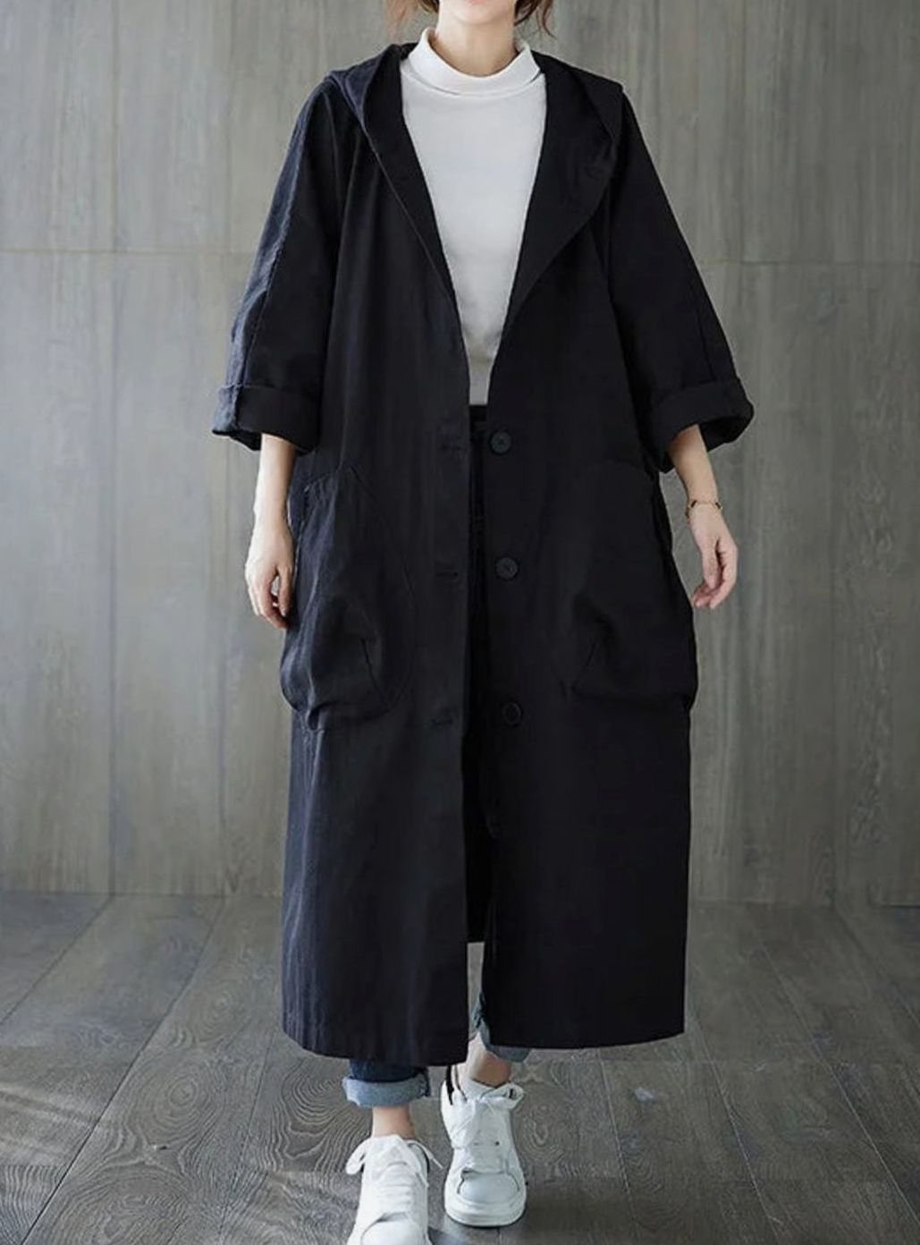 Moira | Women's Long Water-Repellent Oversized Hooded Trench Coat