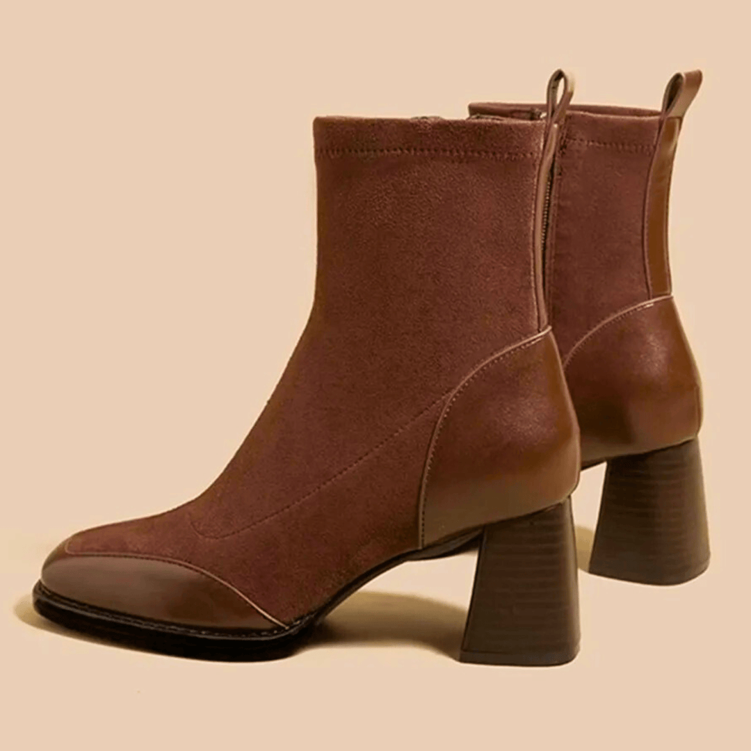 Boots For Women | Side Zipper Square Toe Ankle Style