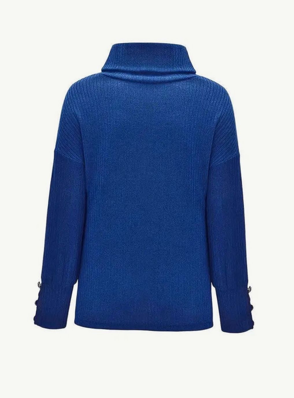 Myra | Women's Ribbed Cowl Neck Sweater Button-Cuff Knit Pullover