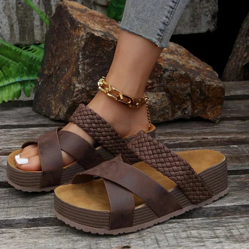 Sandals For Women | Open-Toe Cross Strap Design