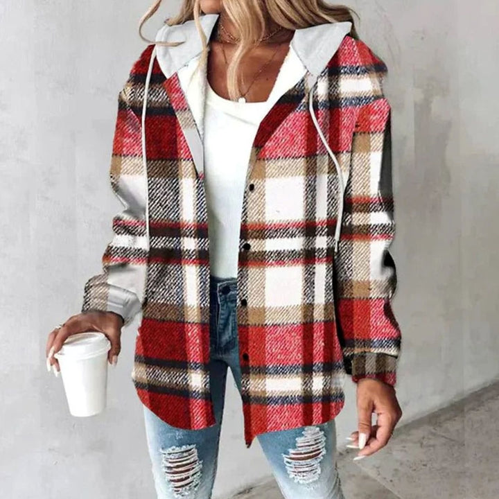 Nia | Women's Plaid Hooded Jacket with Relaxed Fit