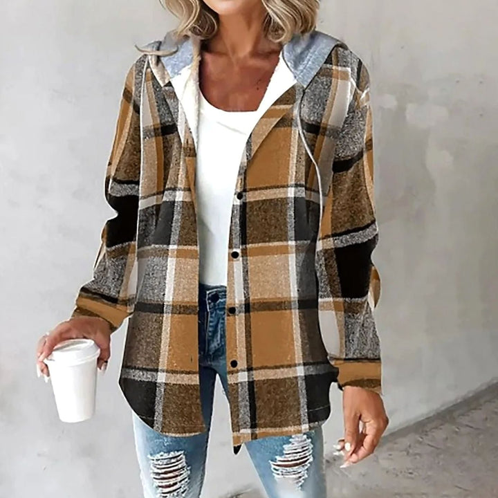 Nia | Women's Plaid Hooded Jacket with Relaxed Fit